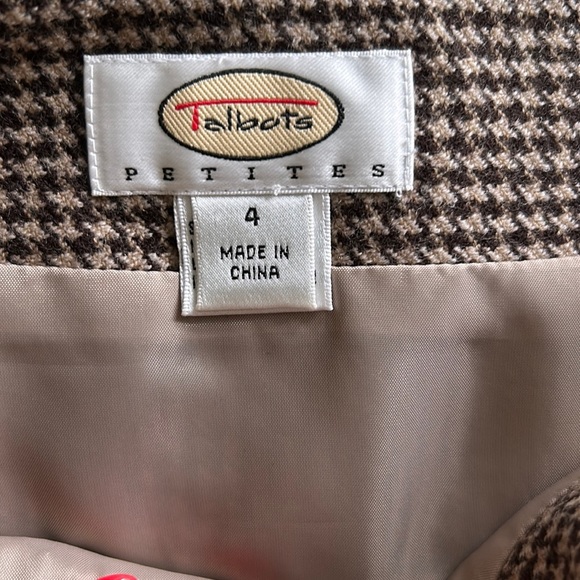 Talbots Academia Tweed Houndstooth Wool A Line Skirt Size 4 Petite - Picture 5 of 7